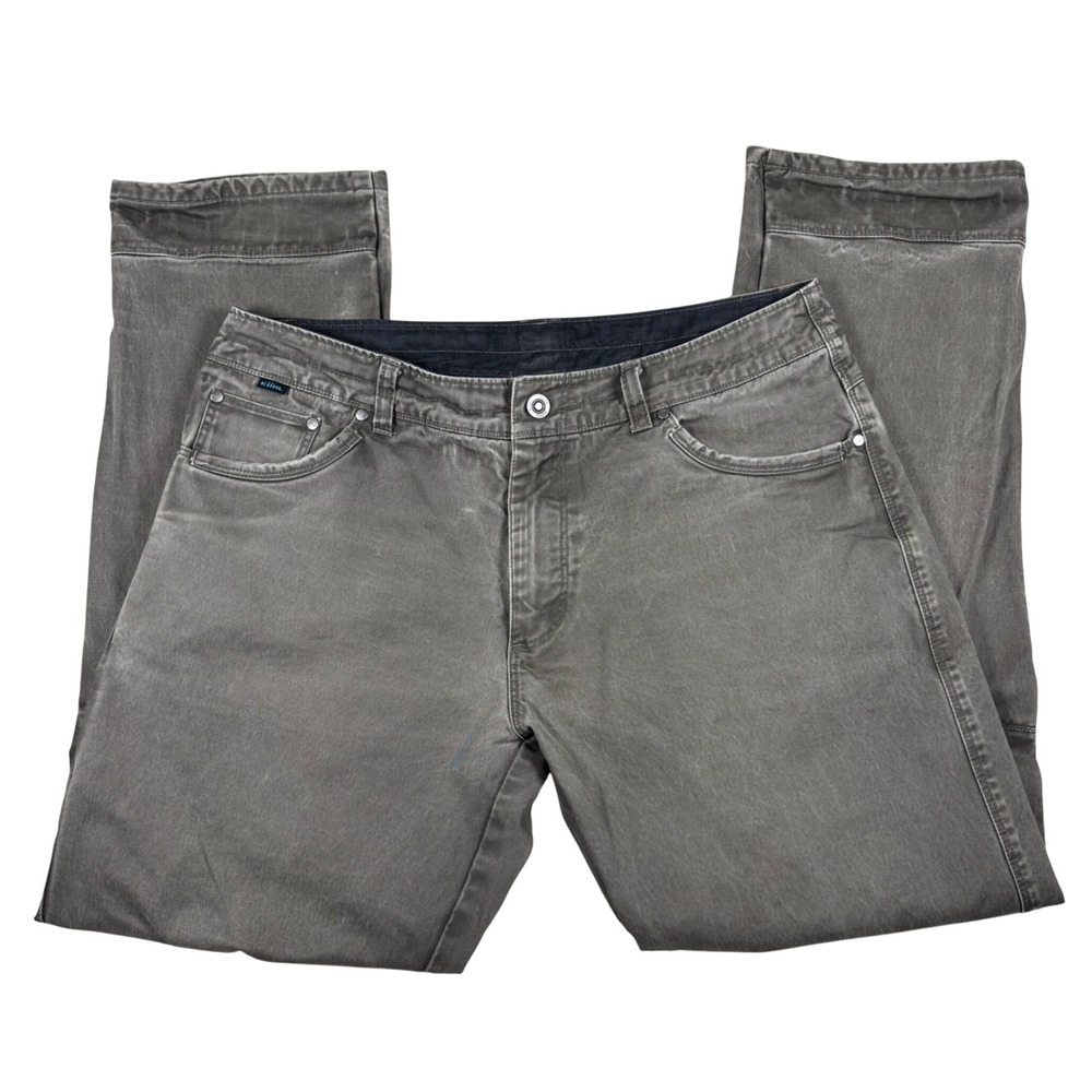 KUHL Rydr Men 36x32 Gray Articulated Knee Gusseted Cotton Twill Pants Outdoor